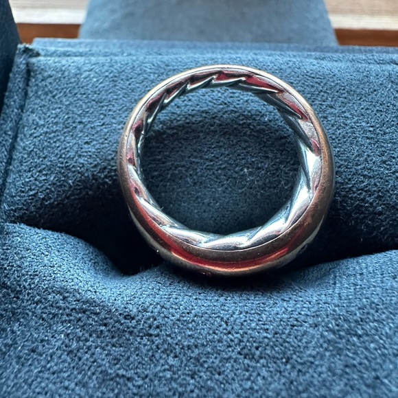 David Yurman Pure Form Bronze/SS Ring with Cognac Diamonds - Size 6 - Picture 4 of 7